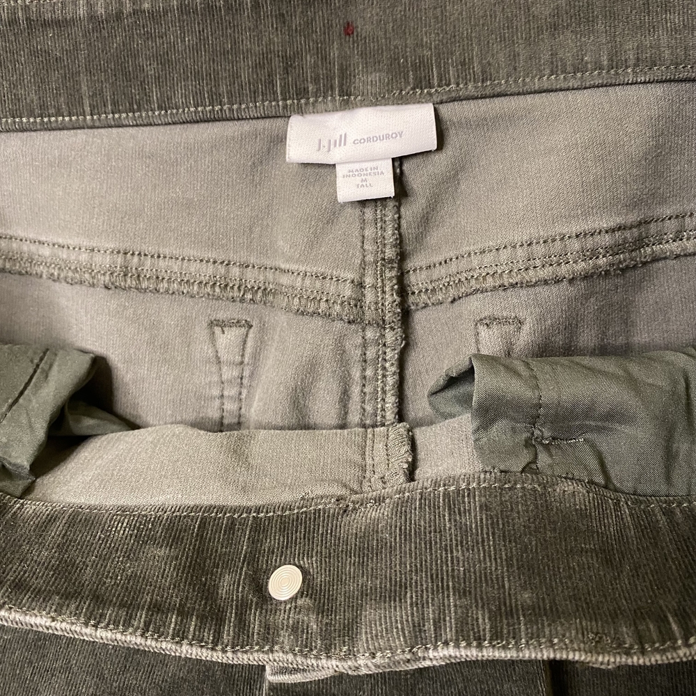 J.jill Women's‎ Pull-on Olive Green Corduroy Pants - Picture 6 of 10